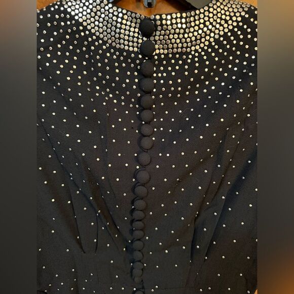 Elegant Vintage NYC Black Studded Dress - Picture 12 of 13